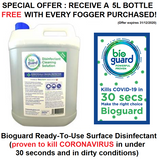 PureFOG - High Performance, ULV, Hand Held, Battery Powered, Foggers *** 40% DISCOUNT + 1 FREE 5L BOTTLE OF LISTERIA DISINFECTANT SOLUTION ***