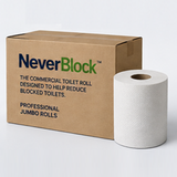 NeverBlock™ - The Commercial Toilet Roll Designed to Help Reduce Blocked Toilets (Pack of 12 x 150m, 60mm core)